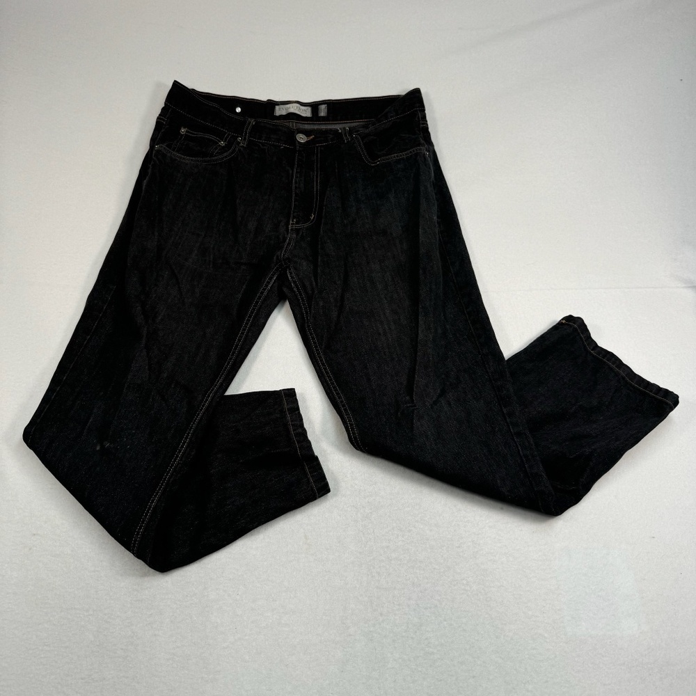 Evolution In Design Straight Leg Jeans Mens Size 38X32 Black High Rise